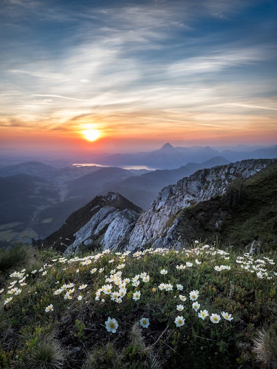 Scenic mountain view at dawn — spring in the Shenandoah Valley